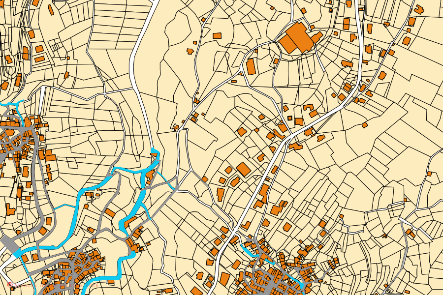 Mappa catastale del centro di Schignano: particelle e fabbricati, cartografia Agenzia delle Entrate