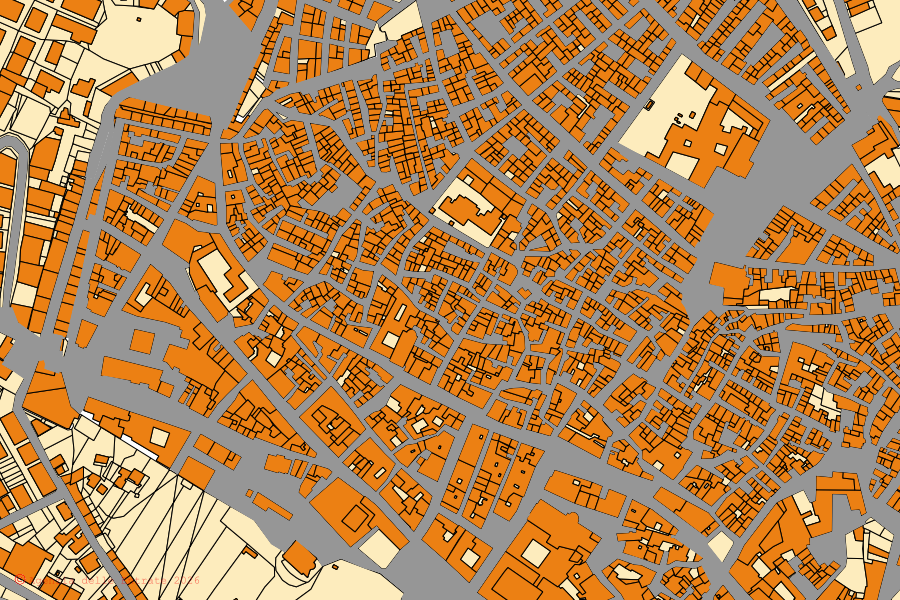 Mappa catastale del centro di Sciacca: particelle e fabbricati, cartografia Agenzia delle Entrate