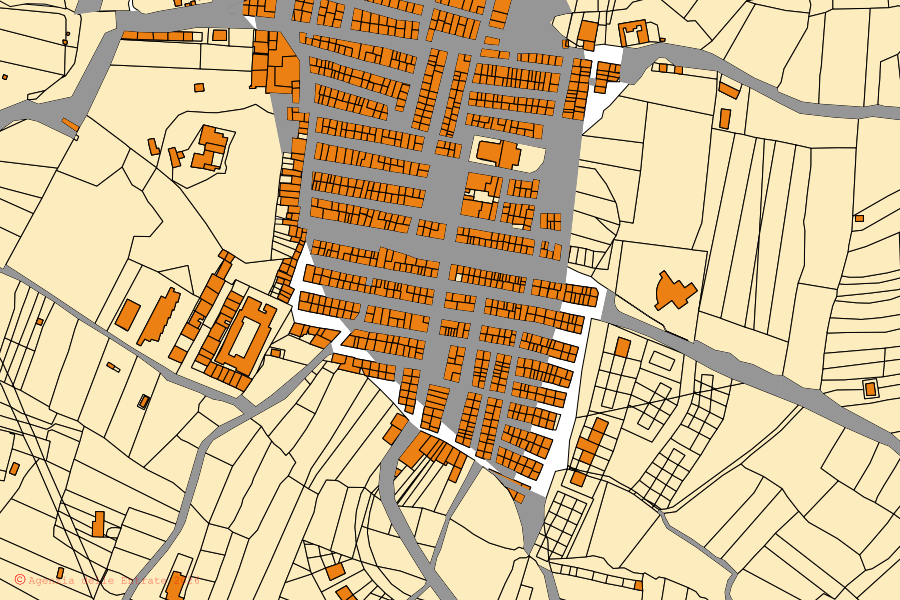 Mappa catastale del centro di Sciara: particelle e fabbricati, cartografia Agenzia delle Entrate