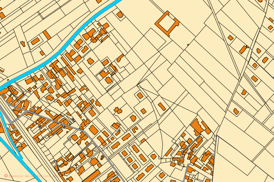 Mappa catastale del centro di Scisciano: particelle e fabbricati, cartografia Agenzia delle Entrate