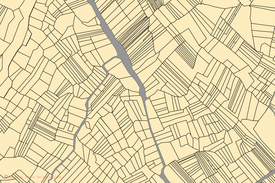 Mappa catastale del centro di Scontrone: particelle e fabbricati, cartografia Agenzia delle Entrate