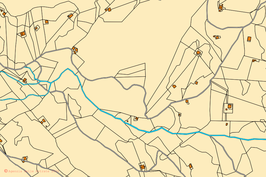 Mappa catastale del centro di Sellero: particelle e fabbricati, cartografia Agenzia delle Entrate