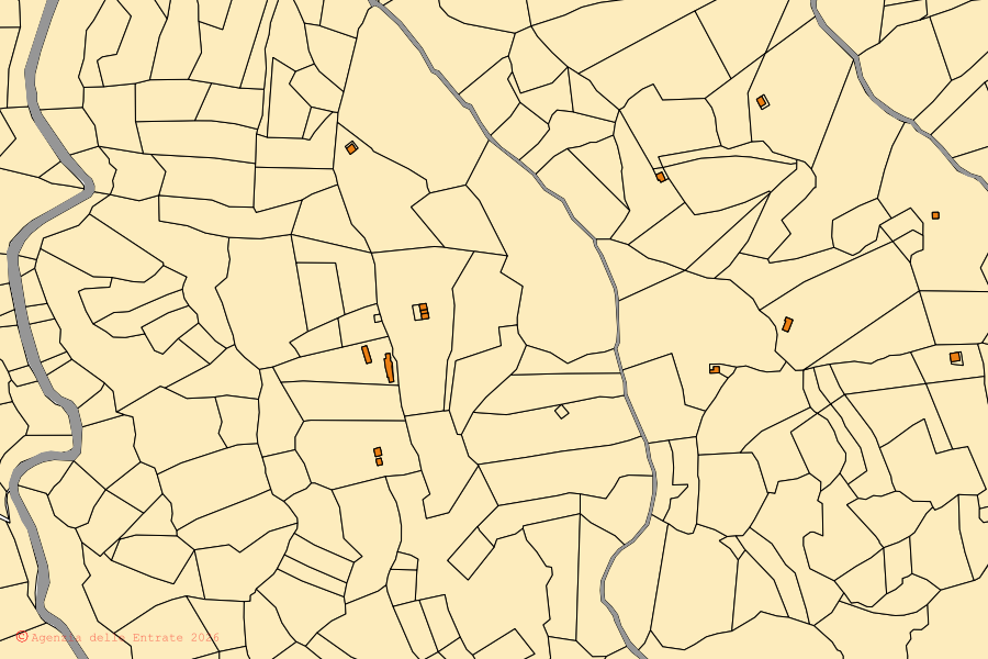 Mappa catastale del centro di Sellia: particelle e fabbricati, cartografia Agenzia delle Entrate