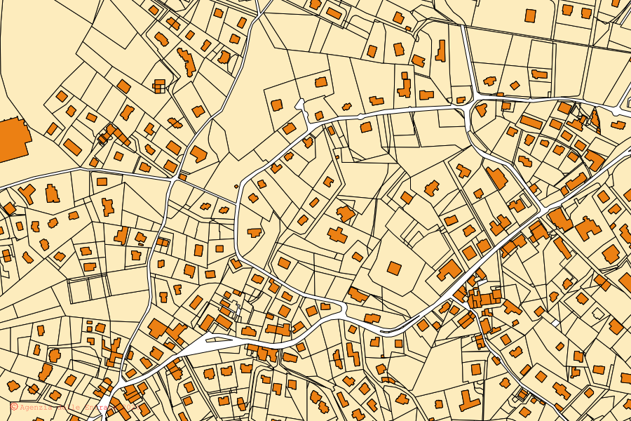 Mappa catastale del centro di Selvino: particelle e fabbricati, cartografia Agenzia delle Entrate