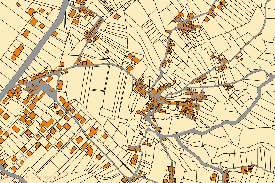 Mappa catastale del centro di Seminara: particelle e fabbricati, cartografia Agenzia delle Entrate