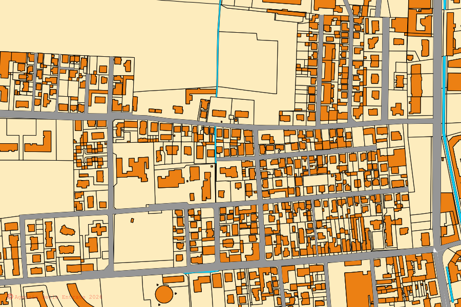 Mappa catastale del centro di Senago: particelle e fabbricati, cartografia Agenzia delle Entrate