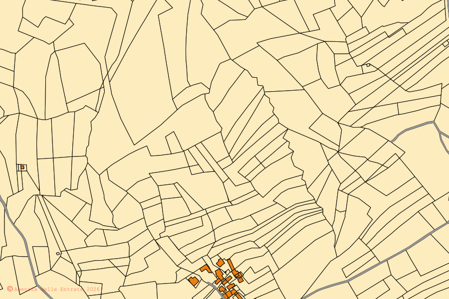 Mappa catastale del centro di Serravalle Langhe: particelle e fabbricati, cartografia Agenzia delle Entrate