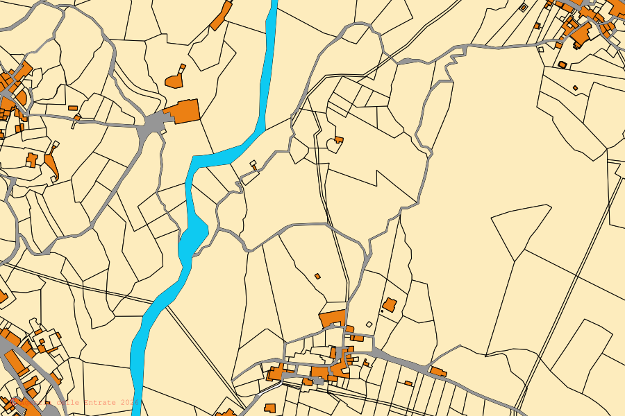 Mappa catastale del centro di Sessa Cilento: particelle e fabbricati, cartografia Agenzia delle Entrate