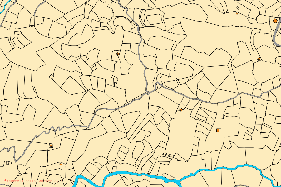 Mappa catastale del centro di Sesta Godano: particelle e fabbricati, cartografia Agenzia delle Entrate