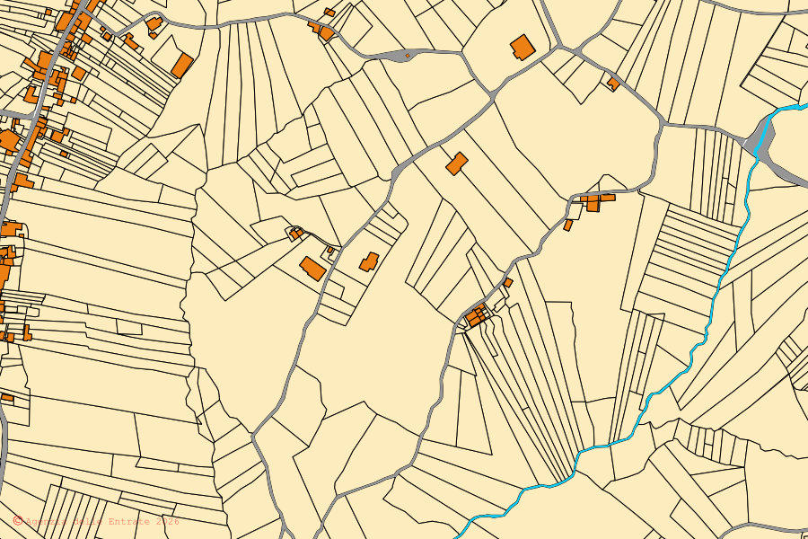 Mappa catastale del centro di Settefrati: particelle e fabbricati, cartografia Agenzia delle Entrate