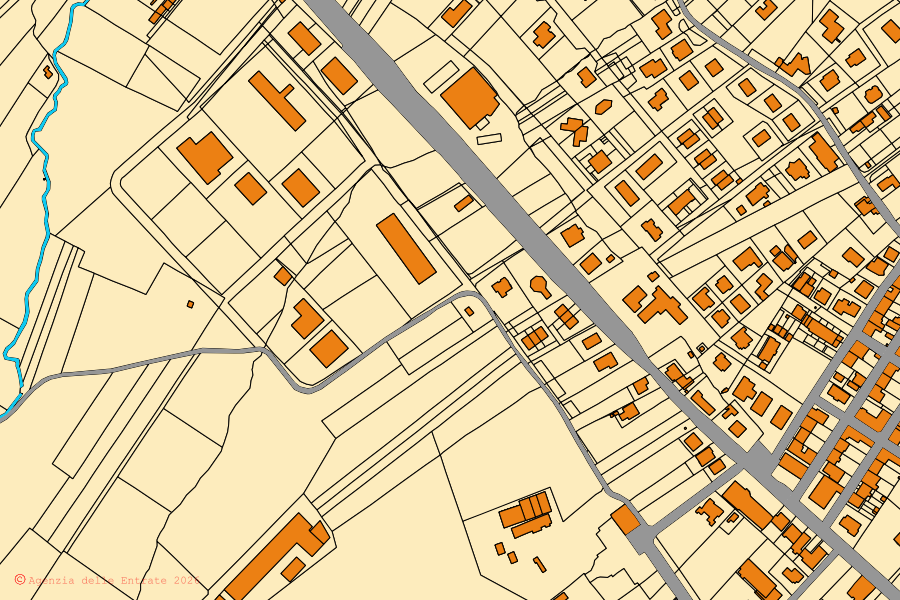 Mappa catastale del centro di Sigillo: particelle e fabbricati, cartografia Agenzia delle Entrate