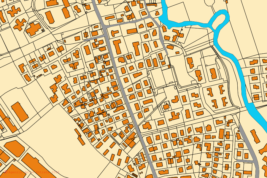Mappa catastale del centro di Silea: particelle e fabbricati, cartografia Agenzia delle Entrate