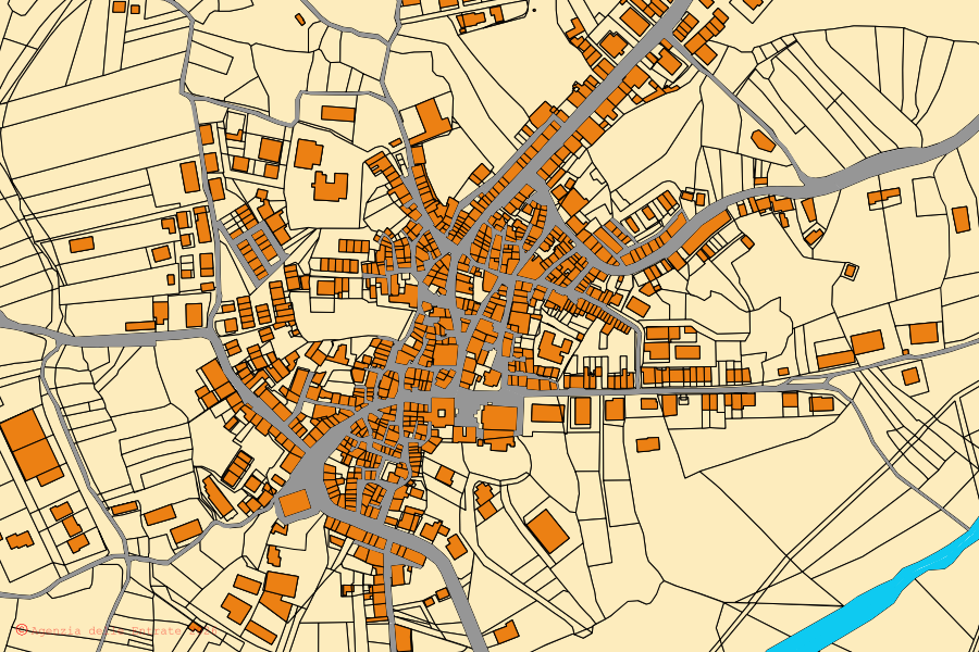 Mappa catastale del centro di Simbario: particelle e fabbricati, cartografia Agenzia delle Entrate