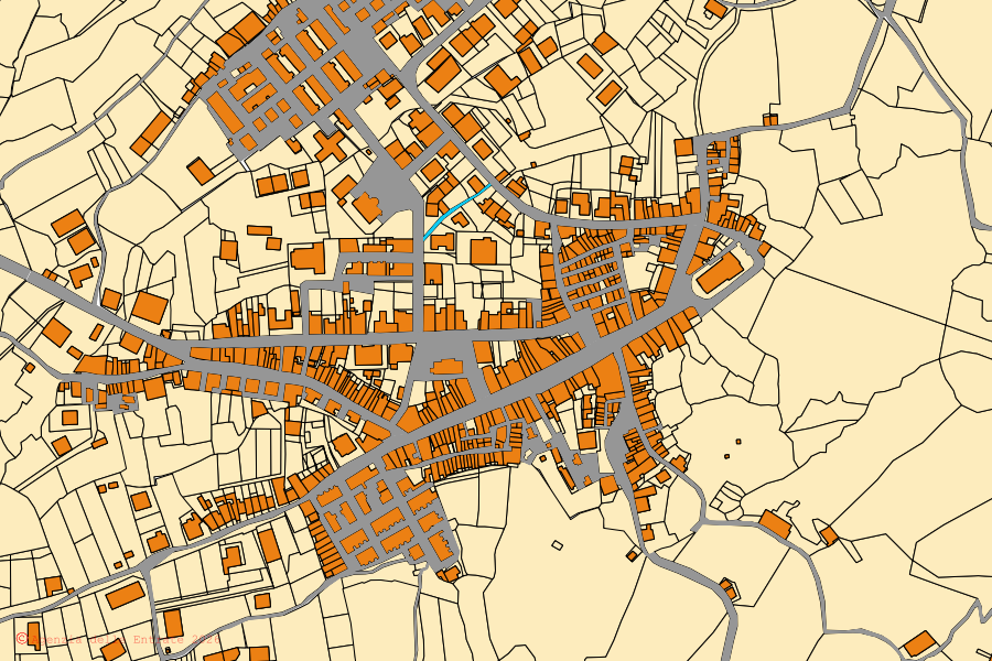 Mappa catastale del centro di Sinopoli: particelle e fabbricati, cartografia Agenzia delle Entrate