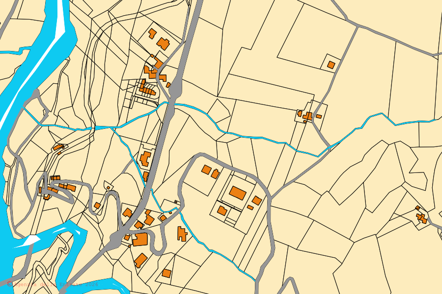 Mappa catastale del centro di Sogliano al Rubicone: particelle e fabbricati, cartografia Agenzia delle Entrate