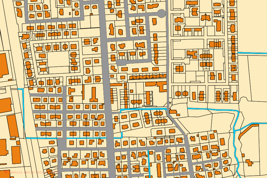 Mappa catastale del centro di Somaglia: particelle e fabbricati, cartografia Agenzia delle Entrate