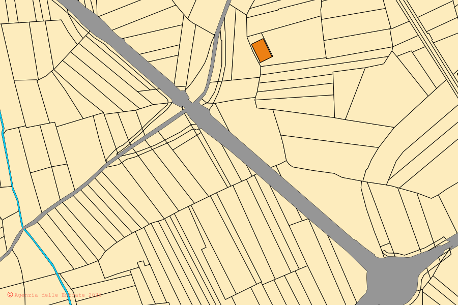Mappa catastale del centro di Sommariva del Bosco: particelle e fabbricati, cartografia Agenzia delle Entrate