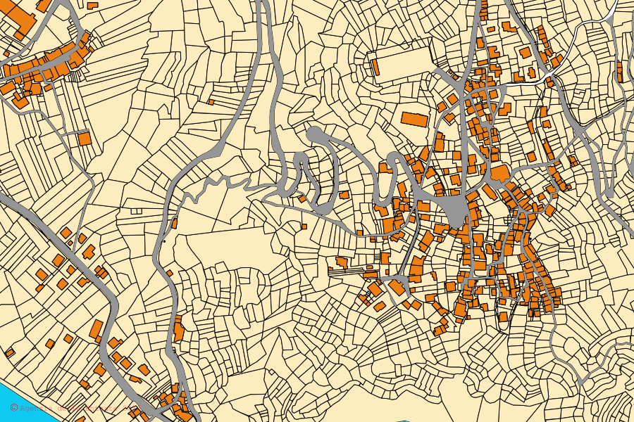 Mappa catastale del centro di Sondalo: particelle e fabbricati, cartografia Agenzia delle Entrate