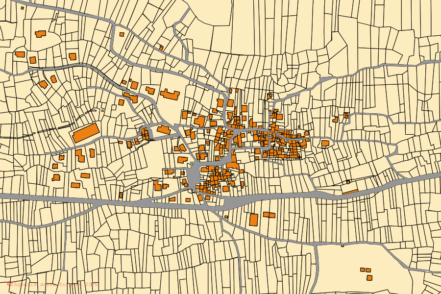 Mappa catastale del centro di Sondrio: particelle e fabbricati, cartografia Agenzia delle Entrate