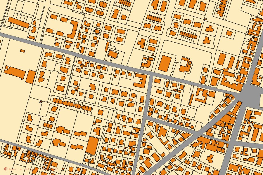 Mappa catastale del centro di Sorbolo Mezzani: particelle e fabbricati, cartografia Agenzia delle Entrate