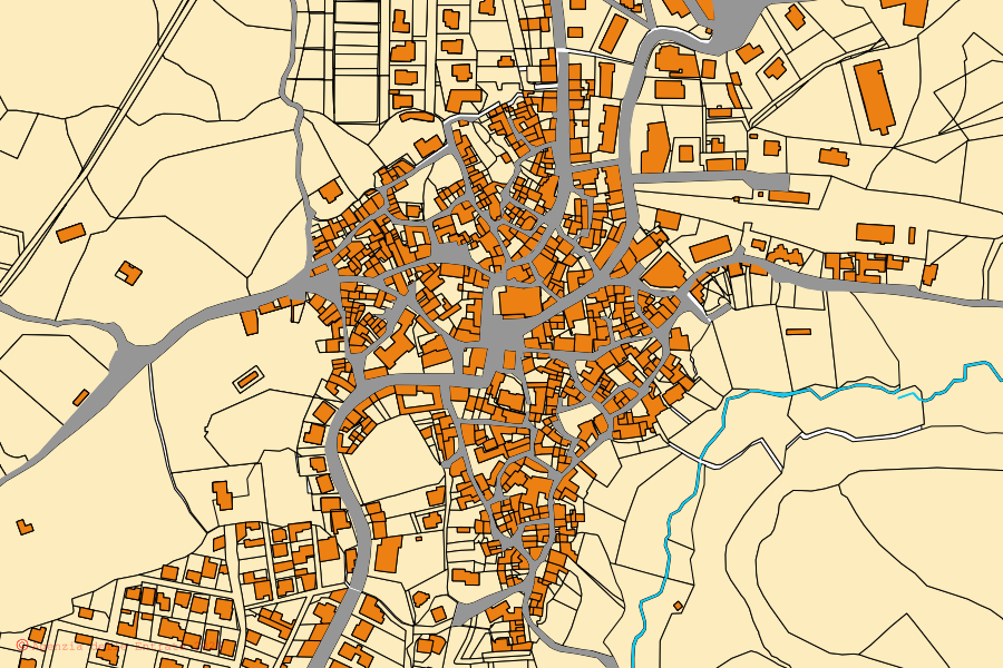 Mappa catastale del centro di Sorgono: particelle e fabbricati, cartografia Agenzia delle Entrate