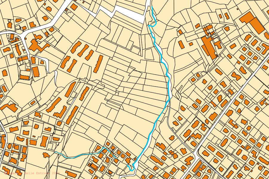 Mappa catastale del centro di Sorisole: particelle e fabbricati, cartografia Agenzia delle Entrate