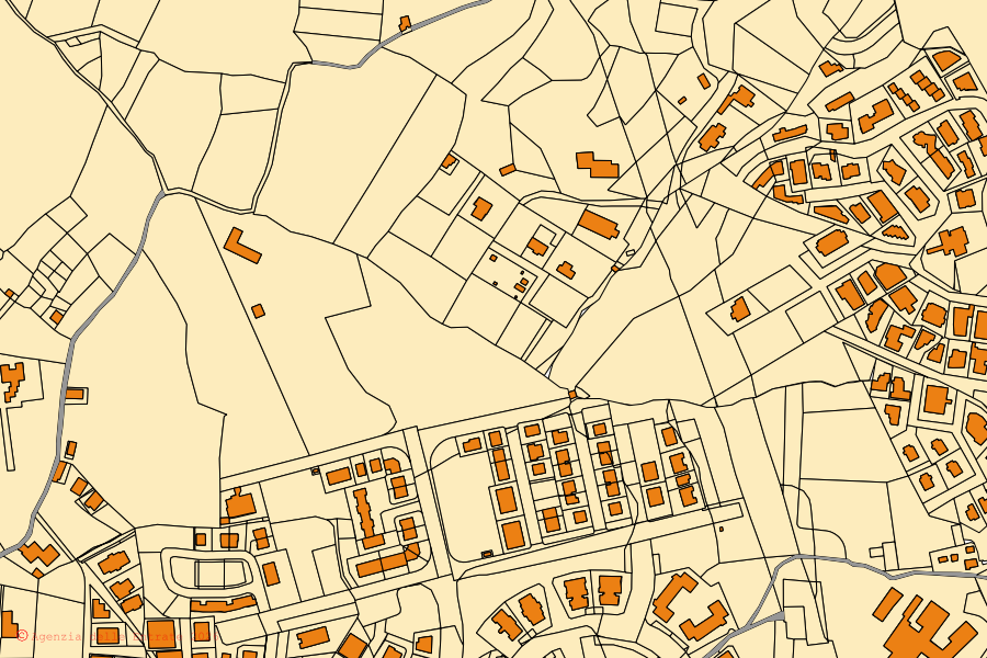 Mappa catastale del centro di Soverato: particelle e fabbricati, cartografia Agenzia delle Entrate