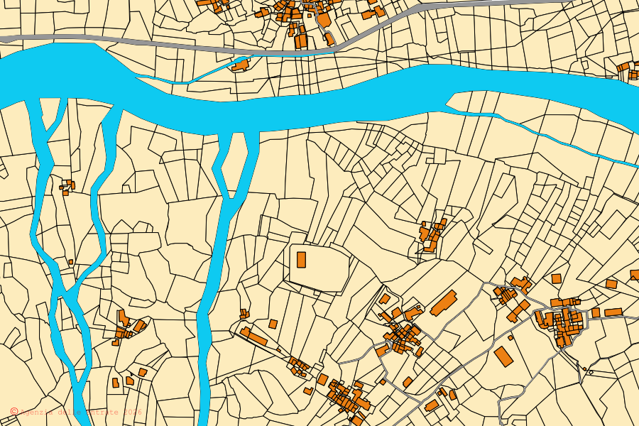 Mappa catastale del centro di Sparone: particelle e fabbricati, cartografia Agenzia delle Entrate
