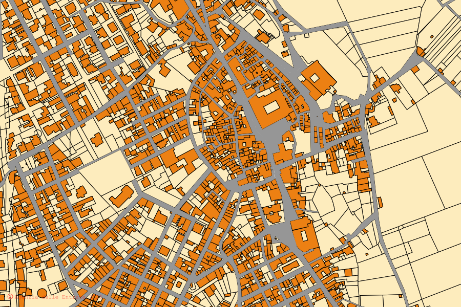 Mappa catastale del centro di Specchia: particelle e fabbricati, cartografia Agenzia delle Entrate