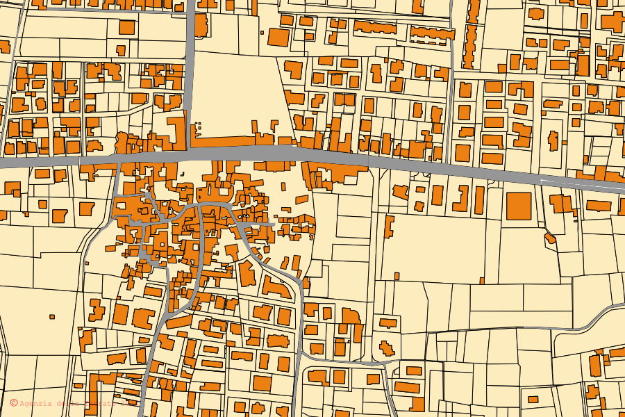 Mappa catastale del centro di Sperone: particelle e fabbricati, cartografia Agenzia delle Entrate