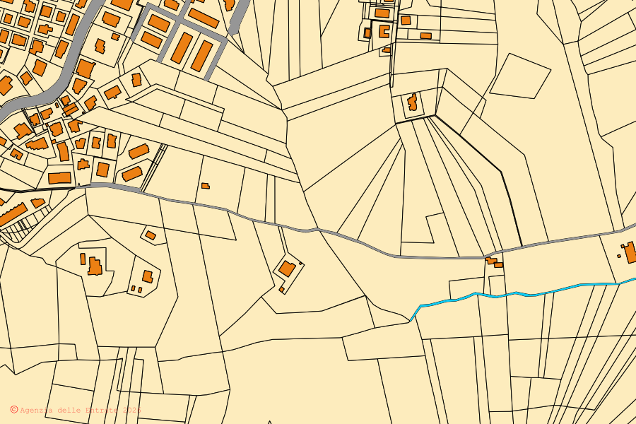 Mappa catastale del centro di Spoltore: particelle e fabbricati, cartografia Agenzia delle Entrate