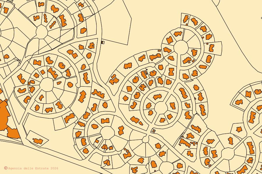 Mappa catastale del centro di Stintino: particelle e fabbricati, cartografia Agenzia delle Entrate