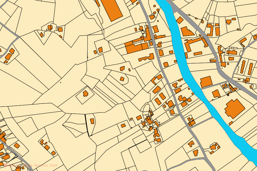 Mappa catastale del centro di Stroncone: particelle e fabbricati, cartografia Agenzia delle Entrate