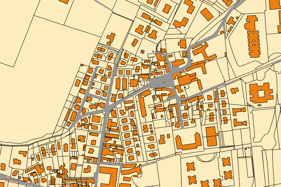 Mappa catastale del centro di Sulbiate: particelle e fabbricati, cartografia Agenzia delle Entrate