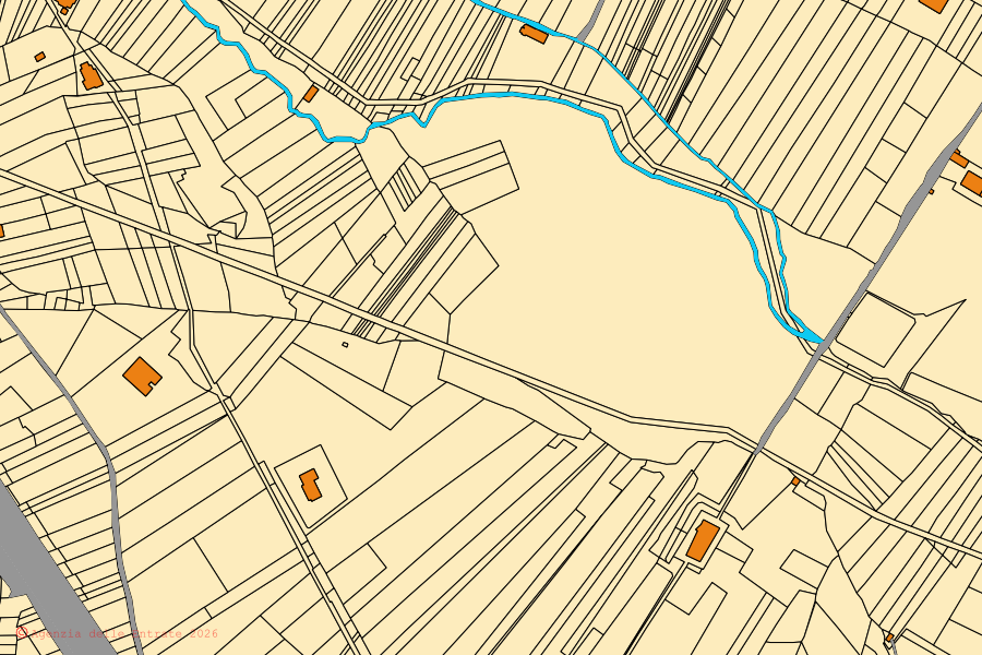 Mappa catastale del centro di Sulmona: particelle e fabbricati, cartografia Agenzia delle Entrate