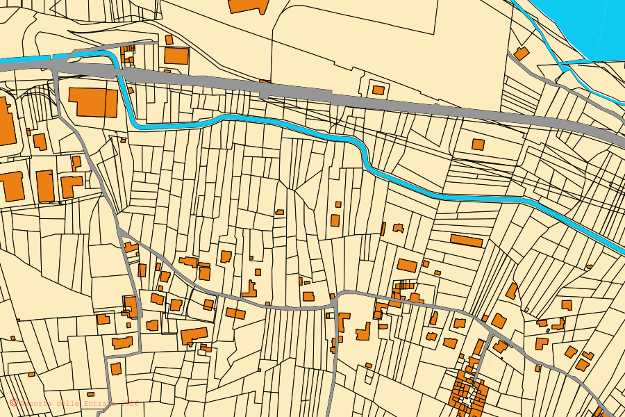 Mappa catastale del centro di Susa: particelle e fabbricati, cartografia Agenzia delle Entrate