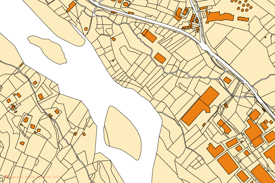 Mappa catastale del centro di Taceno: particelle e fabbricati, cartografia Agenzia delle Entrate