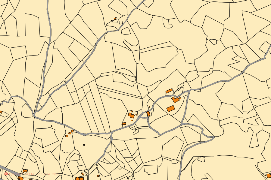 Mappa catastale del centro di Talamello: particelle e fabbricati, cartografia Agenzia delle Entrate