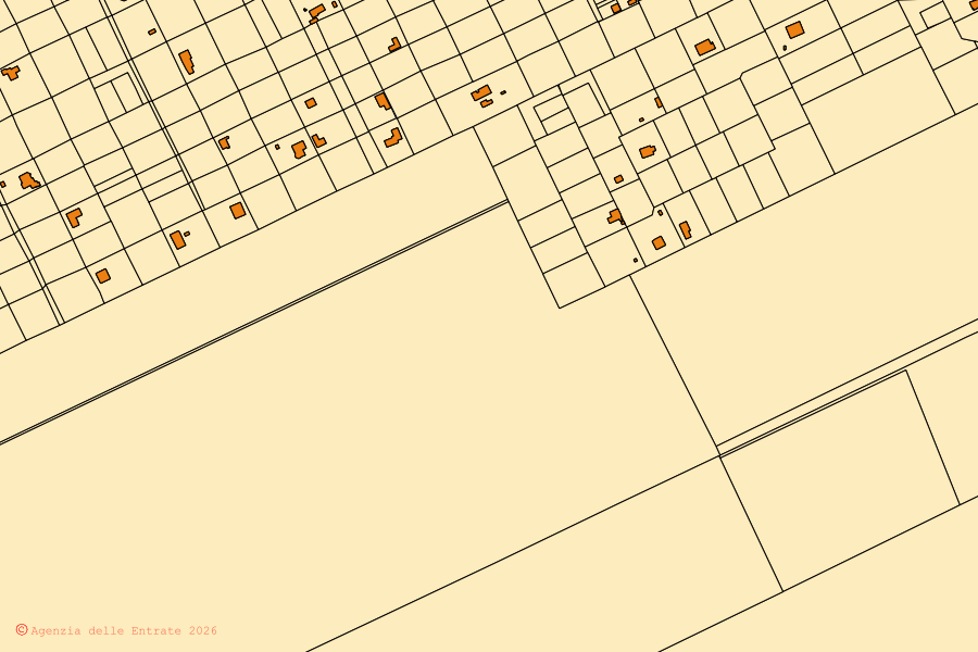 Mappa catastale del centro di Tarquinia: particelle e fabbricati, cartografia Agenzia delle Entrate