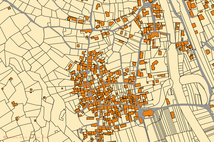 Mappa catastale del centro di Tavagnasco: particelle e fabbricati, cartografia Agenzia delle Entrate