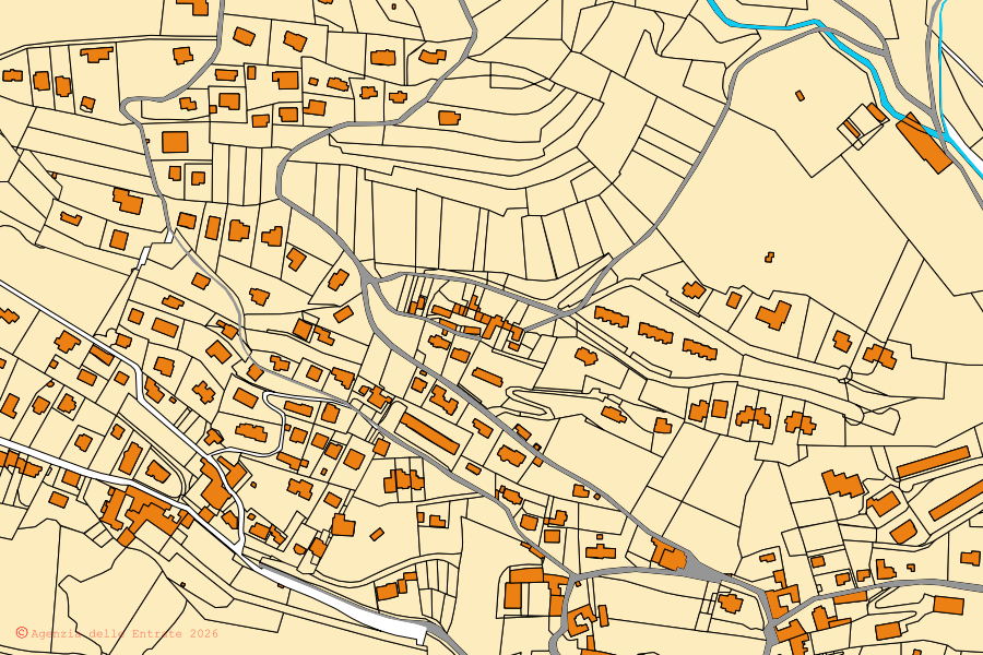 Mappa catastale del centro di Tavernerio: particelle e fabbricati, cartografia Agenzia delle Entrate