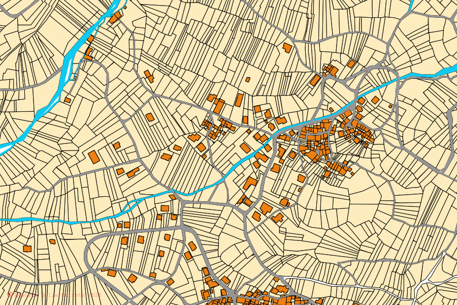 Mappa catastale del centro di Teglio: particelle e fabbricati, cartografia Agenzia delle Entrate
