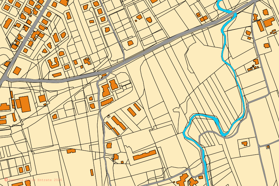 Mappa catastale del centro di Teramo: particelle e fabbricati, cartografia Agenzia delle Entrate