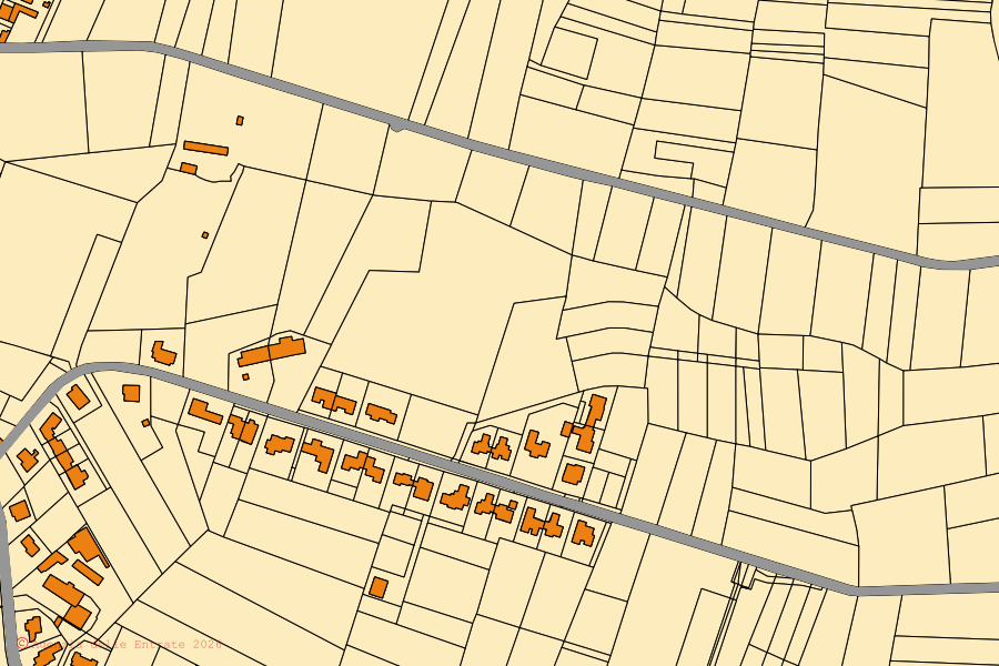 Mappa catastale del centro di Terruggia: particelle e fabbricati, cartografia Agenzia delle Entrate