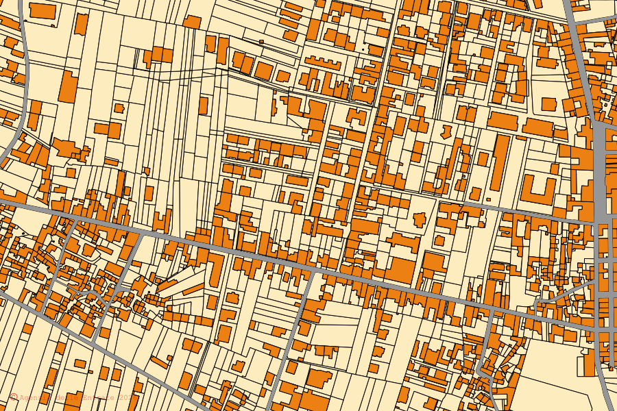Mappa catastale del centro di Terzigno: particelle e fabbricati, cartografia Agenzia delle Entrate
