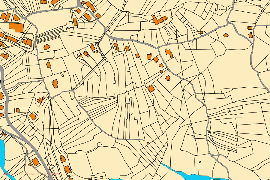 Mappa catastale del centro di Tito: particelle e fabbricati, cartografia Agenzia delle Entrate