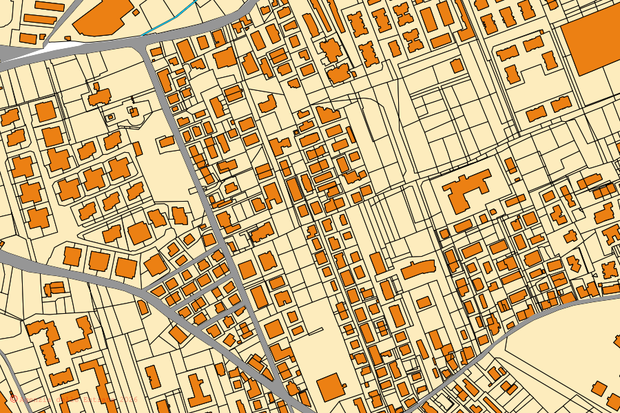 Mappa catastale del centro di Tivoli: particelle e fabbricati, cartografia Agenzia delle Entrate