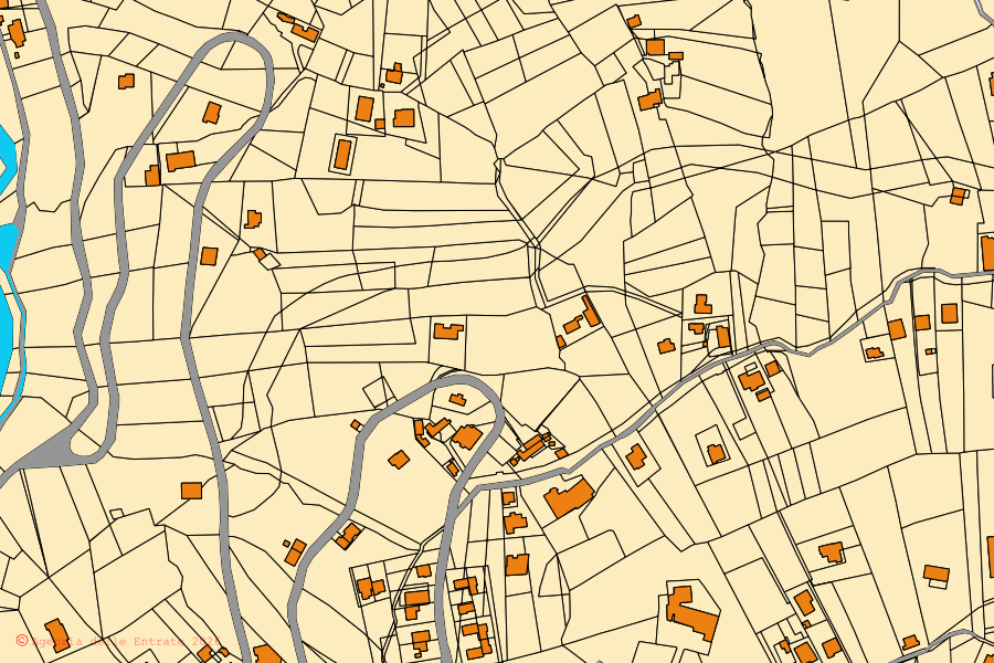 Mappa catastale del centro di Tocco Caudio: particelle e fabbricati, cartografia Agenzia delle Entrate