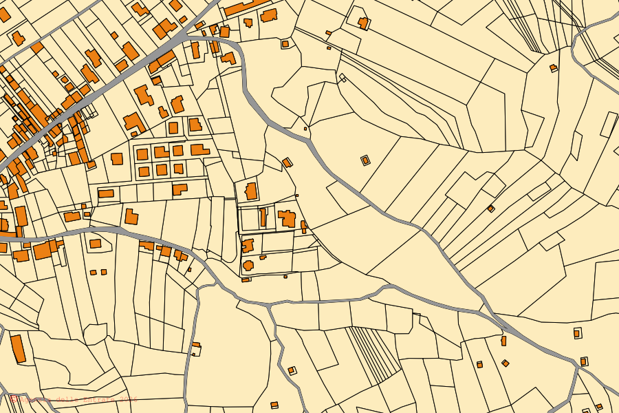 Mappa catastale del centro di Torano Castello: particelle e fabbricati, cartografia Agenzia delle Entrate