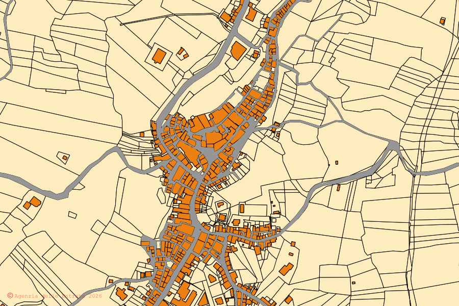 Mappa catastale del centro di Torino di Sangro: particelle e fabbricati, cartografia Agenzia delle Entrate